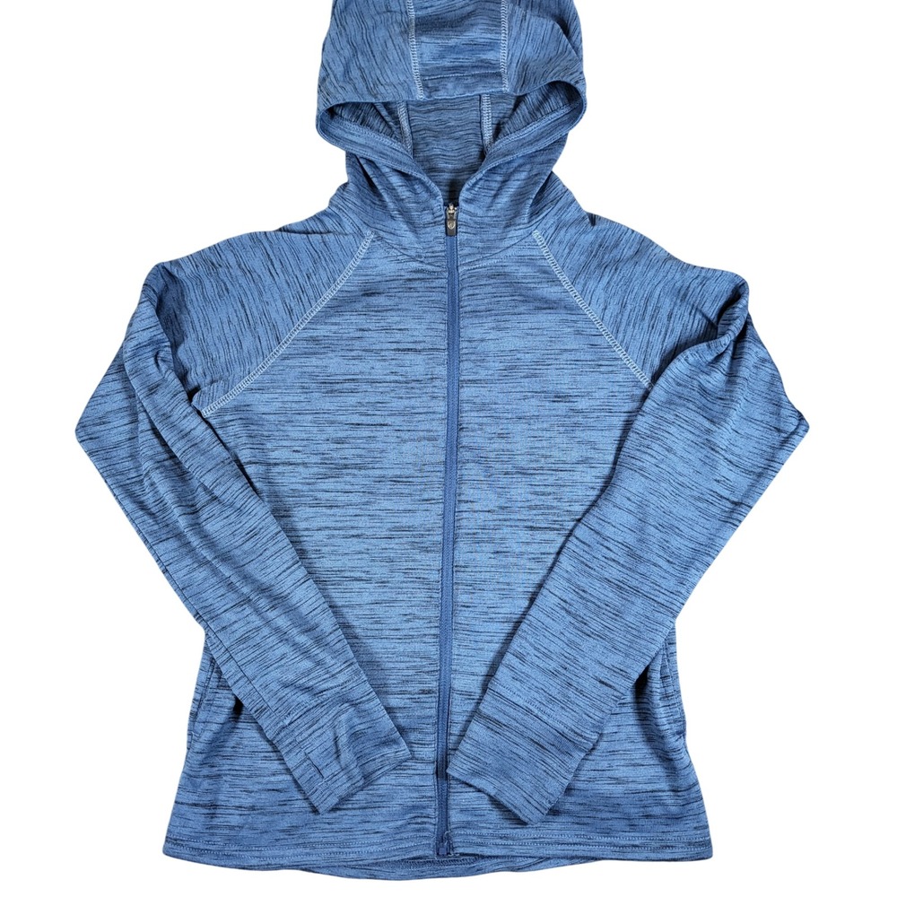 Kuhl Girls Full Zip Up Hoodie Blue Lightweight Activewear Size L (12) Heart